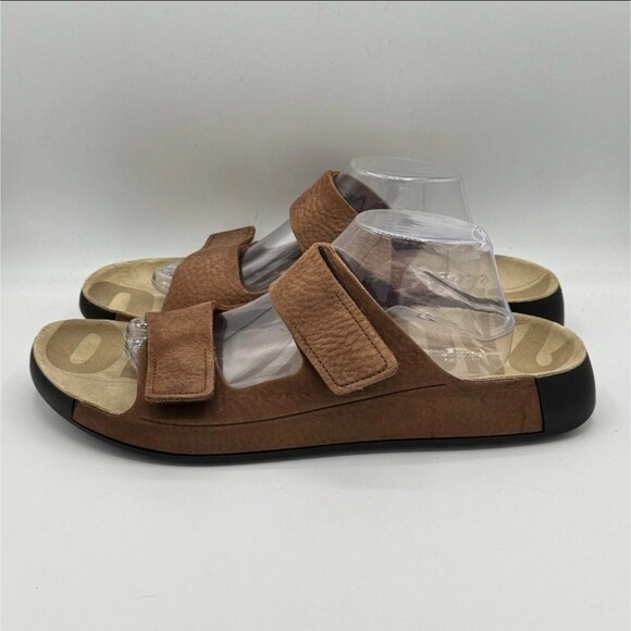 ECCO 2nd Cozmo Mens Sz EU 46 US 12-12.5 Brown 3 Band Ankle Open Toe Sandals SB6